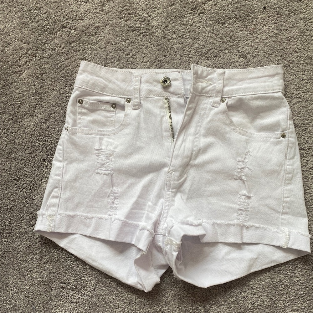White Cotton Shorts